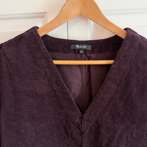 Madewell Spiced Raison Corduroy V-Neck Blouse - Picture 3 of 7